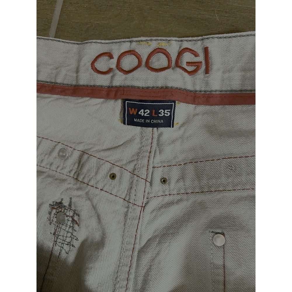 COOGI Men's Australia Jeans Size 42x35 Embroidered Logo Gray Denim Distressed - Picture 8 of 16